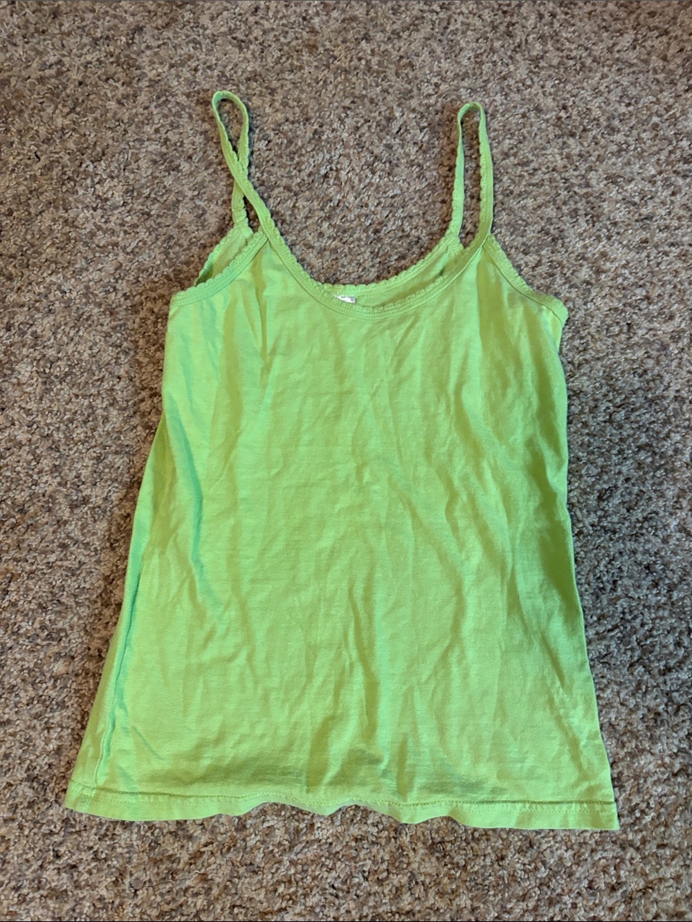 Women's Lime Green Spaghetti Strap Tank Top